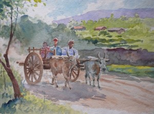 Bullock-cart-by-M-K-Kelkar(Wind in teh Jug)